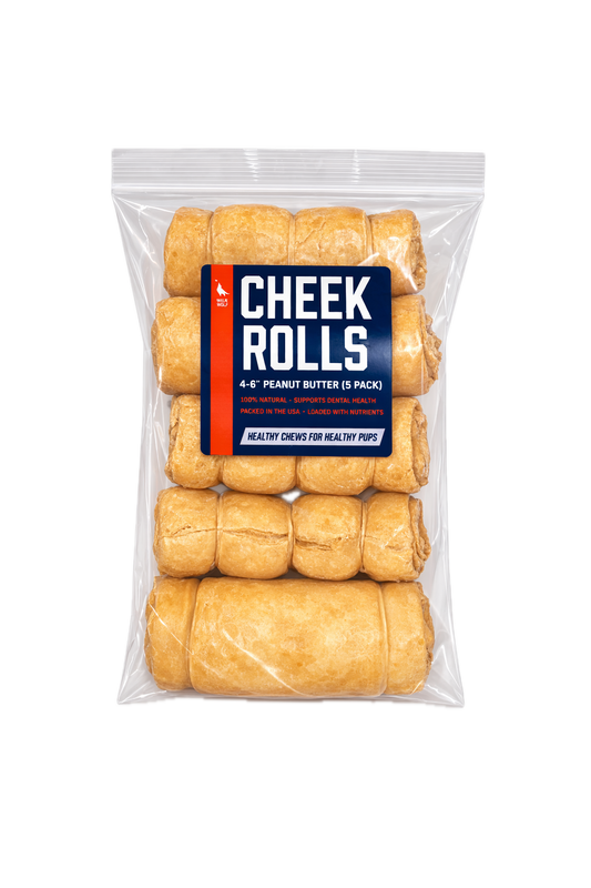 4-6” Peanut Butter Collagen Cheek Rolls (5 Pack)