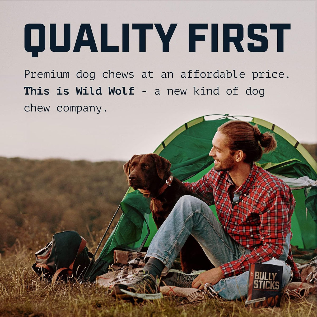 Quality first — premium dog chews at an affordable price. This is Wild Wolf.